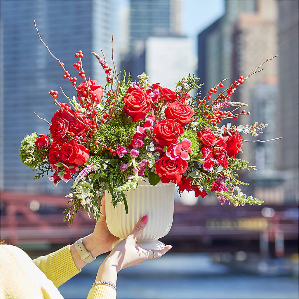 Big Red Bow Bouquet – Bakers, Wichita KS