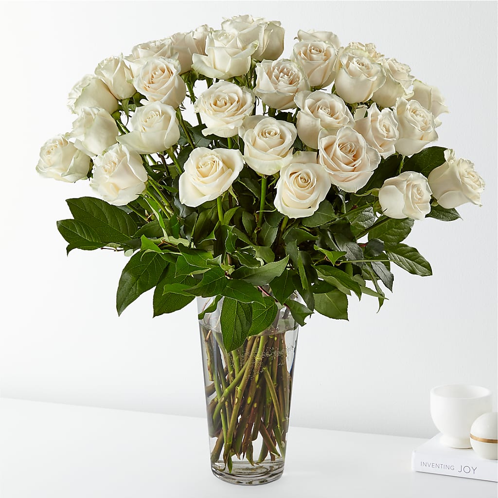 Long Stem White Rose Bouquet – Bakers, Wichita KS