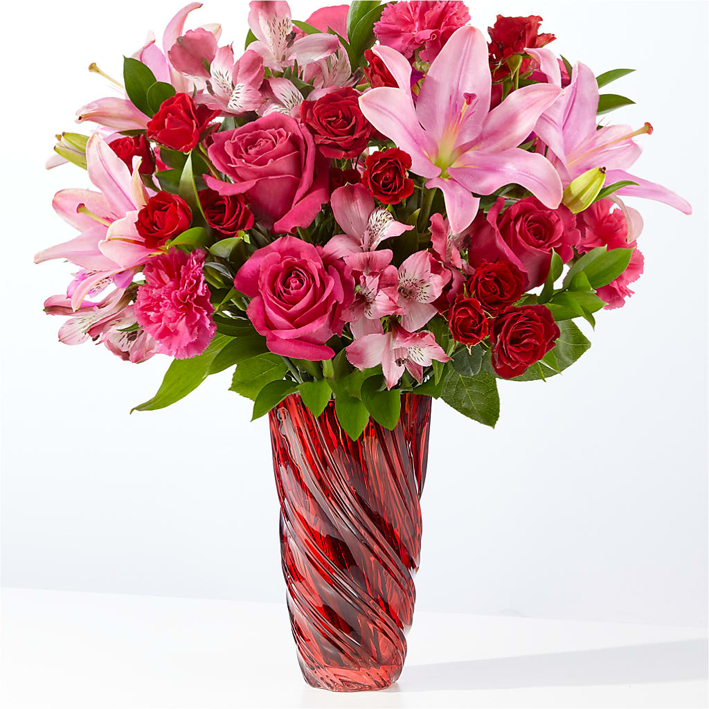 In Love Bouquet with Luxe Swirl Vase – Bakers, Wichita KS