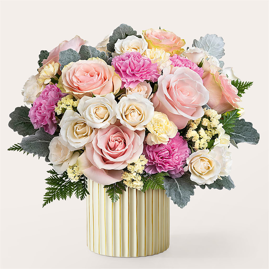 Blissful Moments Bouquet with Ivory Vase – Bakers, Wichita KS