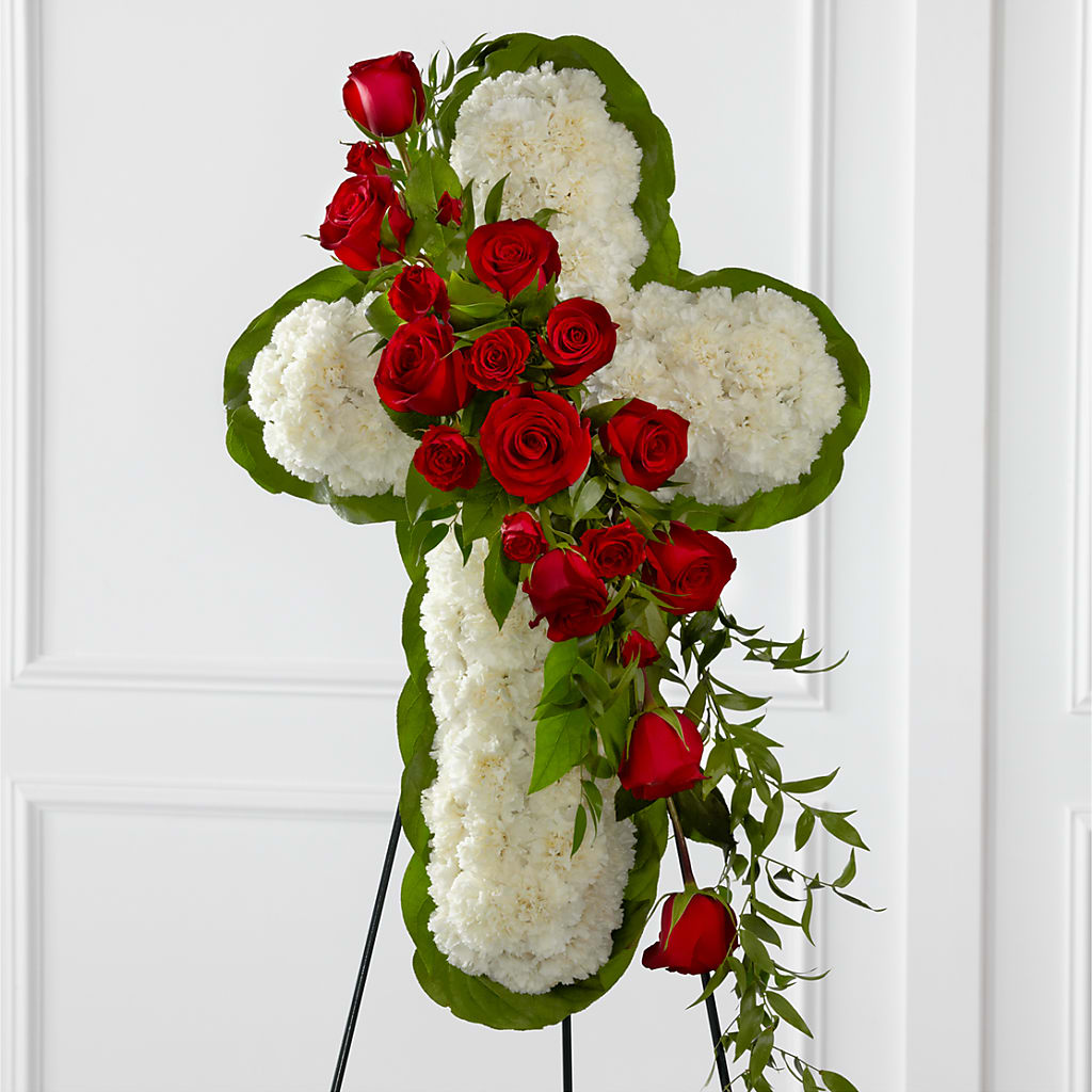 Floral Cross Easel – Bakers, Wichita KS