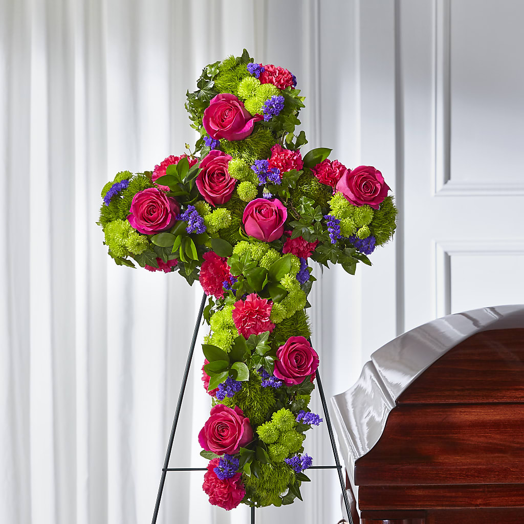 Tribute Rose Floral Cross – Bakers, Wichita KS