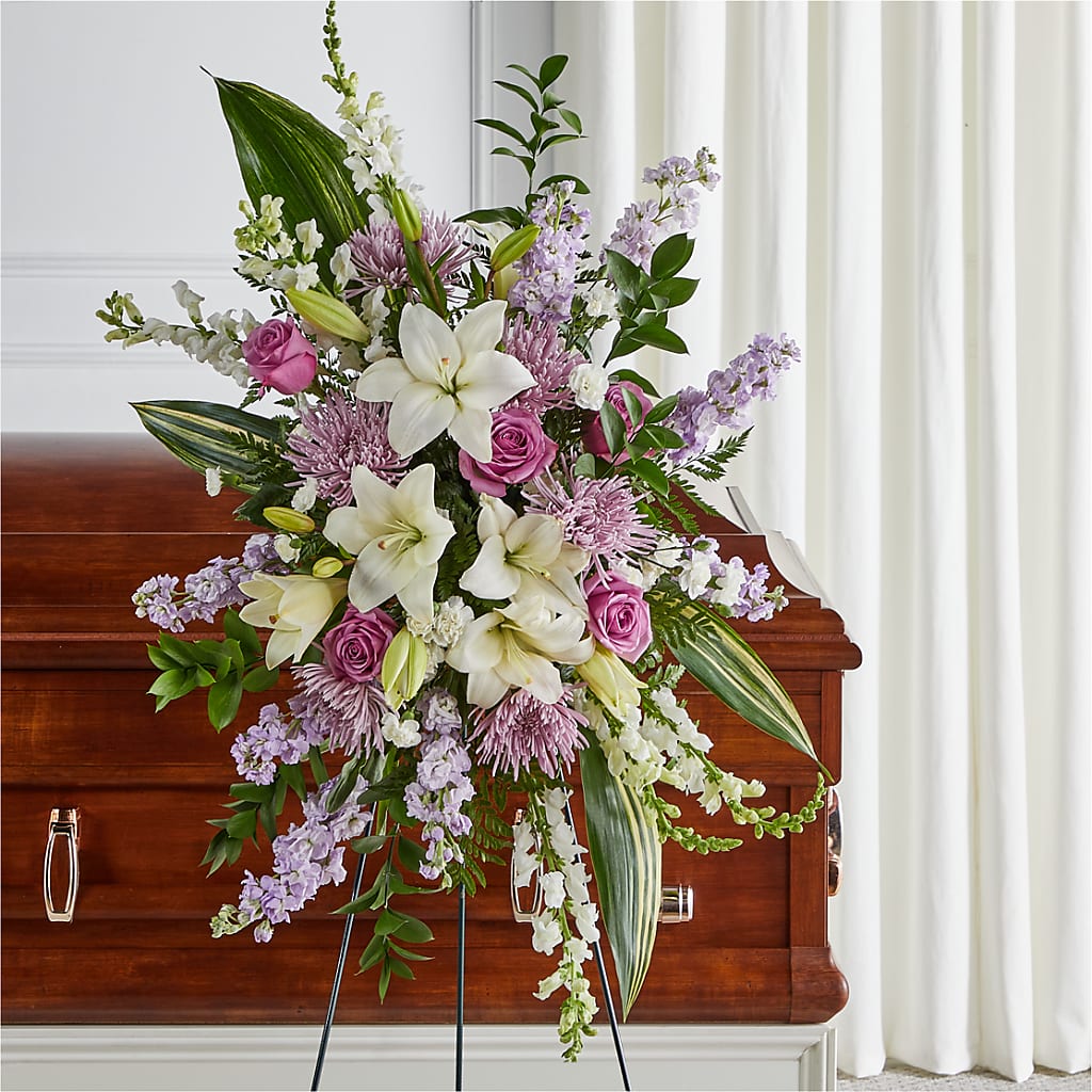 Grateful Hearts Standing Spray – Bakers, Wichita KS