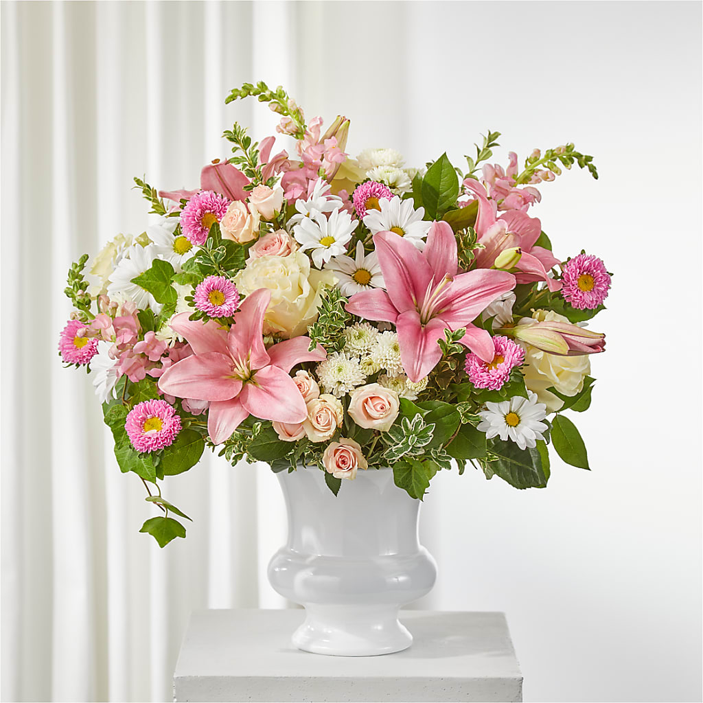 Empathetic Blooms Urn Arrangement – Bakers, Wichita KS
