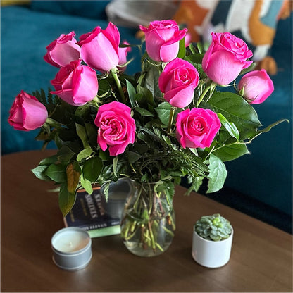 Long Stem Pink Rose Bouquet –  Bakers, Wichita KS