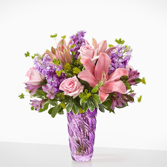 Precious Petals Bouquet with Luxe Swirl Vase –  Bakers, Wichita KS