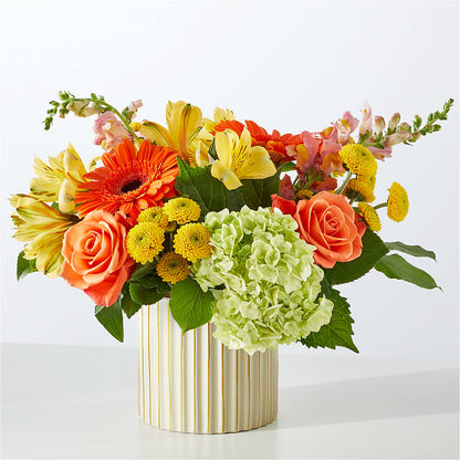 Autumn Sunshine Bouquet with Ivory Vase –  Bakers, Wichita KS