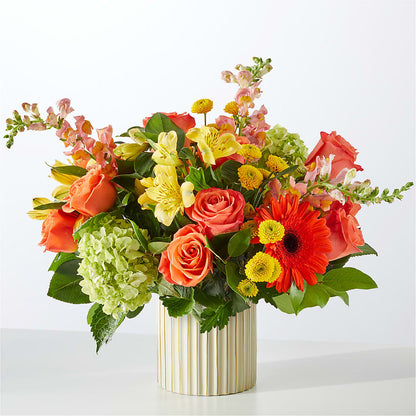 Autumn Sunshine Bouquet with Ivory Vase –  Bakers, Wichita KS